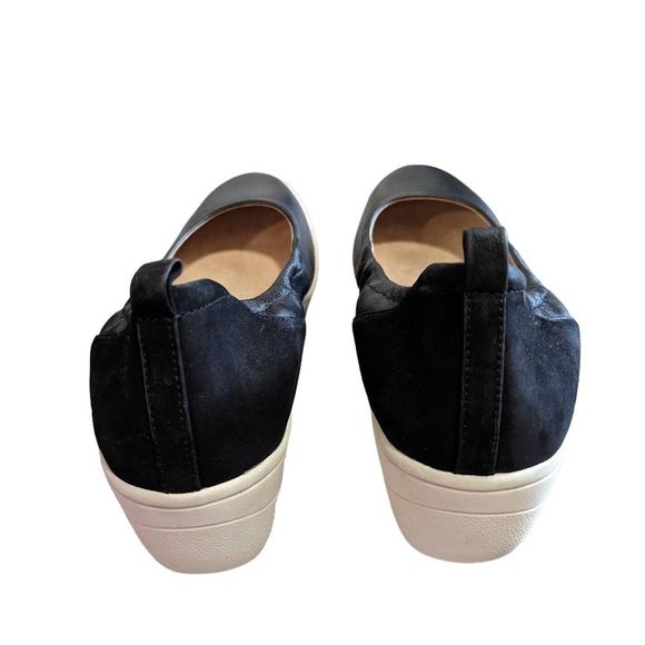 Vionic Jacey wedge black leather wedge slip on low heel shoe women's 9 - Picture 7 of 10